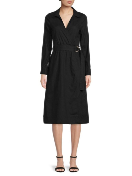 Saks Fifth Avenue Dresses & Skirts - NWT Sak's Fifth Avenue Linen Long Sleeve Belted Dress size S